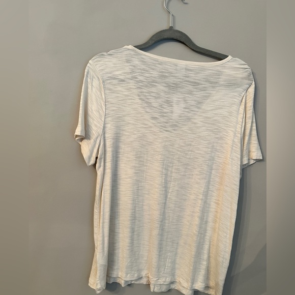 NWT Old Navy Luxe Slub Knit V Neck Short Sleeve Shirt  Ivory T-shirt M - Picture 8 of 8